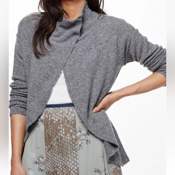 Free People Cascade Heathered Wool Cardigan grey small - Picture 1 of 7